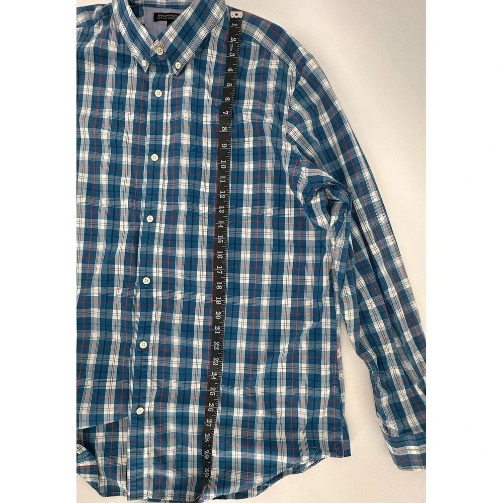 Banana Republic Tailor Slim Fit Striped Collared Long Sleeve Shirt Mens Size XXL